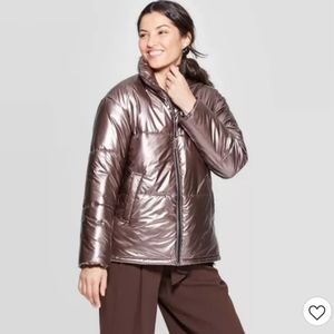 NEW! Women's Metallic Puffer Rose